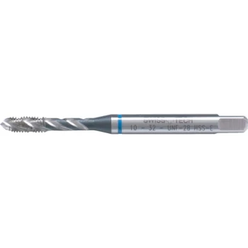 Image of 1/4"X19 BSP HSS-EV Blue Ring Spiral Flute Tap - Bright Finish - DIN 5156