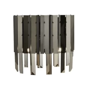 Image of Searchlight Rotunda 2 Light Wall Light, Black, Smoke Crystal