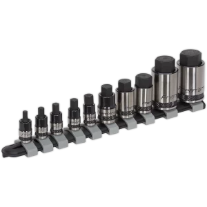 Image of Sealey Premier 10 Piece Combination Drive Hex Socket Bit Set Metric Combination