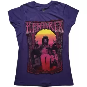 image of Jimi Hendrix - Karl Ferris Wheel Ladies Large T-Shirt - Purple