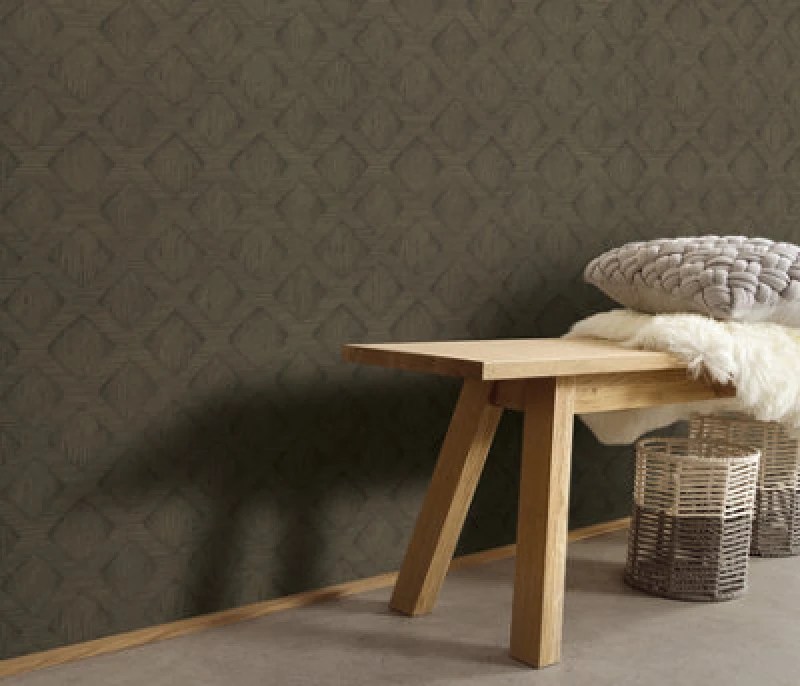 Image of Erismann Wallpaper Hidden Harmony Dark Green