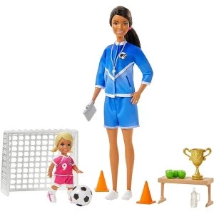 image of Barbie You Can be Anything Soccer Coach Playset