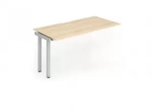 image of Single Ext Kit Silver Frame Bench Desk 1400 Maple