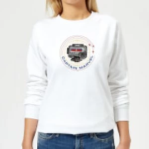 Image of Captain Marvel Pager Womens Sweatshirt - White - S