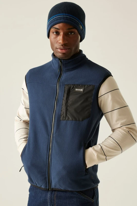 Image of Regatta Regatta Men 'Frankie' Fleece Bodywarmer in Mid Navy Size: Small Mid Navy S Male 5063516234777