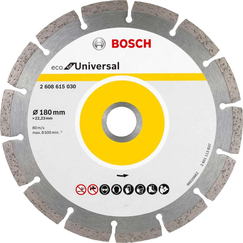 Image of Bosch ECO Universal Segmented Diamond Cutting Disc Pack of 10 2608615043 Diameter: 180mm