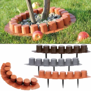 Image of Garden Lawn Grass Edging 4.05m / 8.1m Fence Edge Border Wall Driveway Roll Path braun / 4,05m (de)