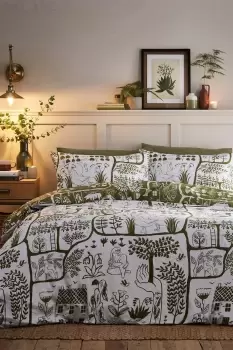 Image of Frida Abstract Floral Reversible Duvet Cover Set