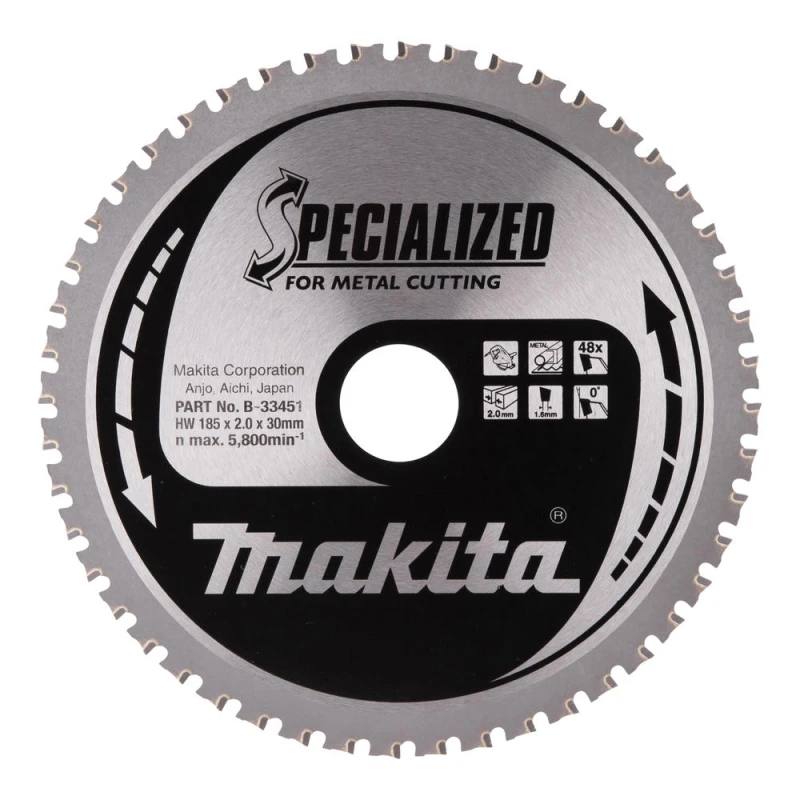 Image of Makita SPECIALIZED Circular Saw Blade for Mild Steel Cutting B-33451 Diameter: 185mm