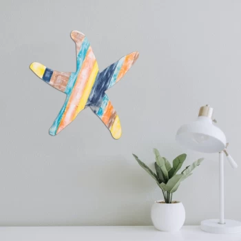 Image of Starfish - Multicolor Multicolor Decorative Wooden Wall Accessory