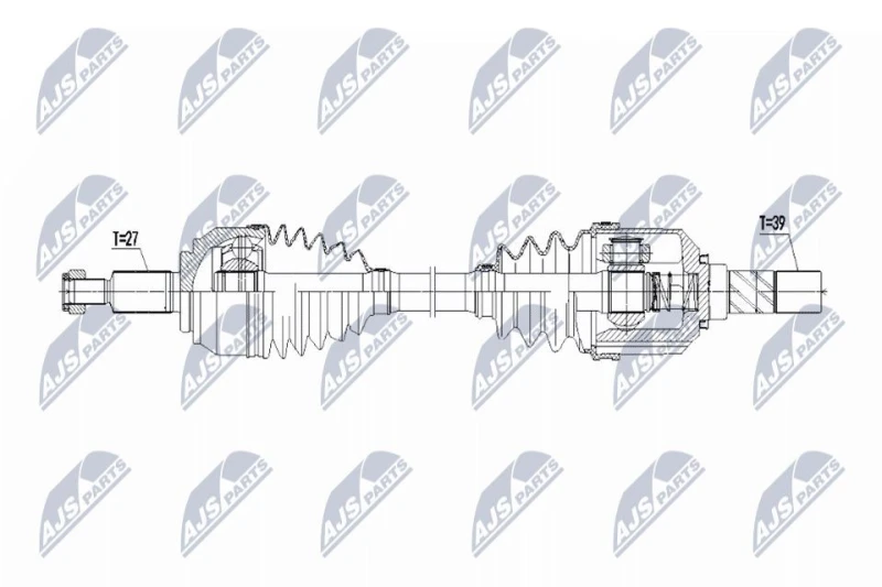 Image of NTY NPW-RE-214 Drive shaft Manual Transmission, Front Axle Left Drive Shaft (13)