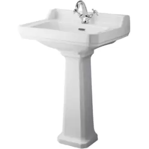Image of Richmond Basin and Comfort Height Full Pedestal 600mm Wide - 1 Tap Hole - Hudson Reed