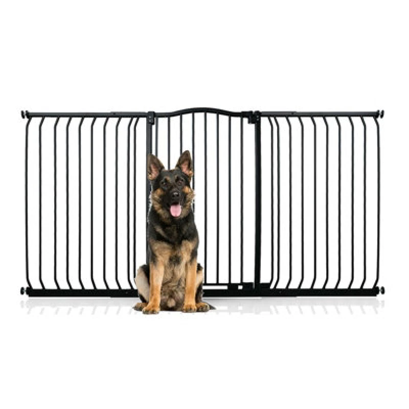 Image of Bettacare Extra Tall Curved Top Dog Gate, 179Cm - 188Cm, Matt Black, Extra Tall 100Cm In Height, Pressure Fit Pet Gate
