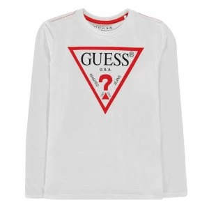 Image of Guess Long Sleeve T Shirt - White A000