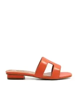 image of Dune London Dune Wf Loupe Smart Slide - Orange/-Leather, Orange, Size 4, Women