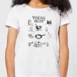 Image of Pancake Recipe Womens T-Shirt - White - 3XL
