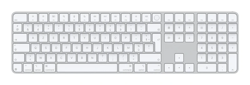 Image of Apple Magic keyboard Universal USB + Bluetooth AZERTY French White MXK73F/A