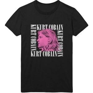 Kurt Cobain - Head Shot Frame Mens X-Large T-Shirt - Black