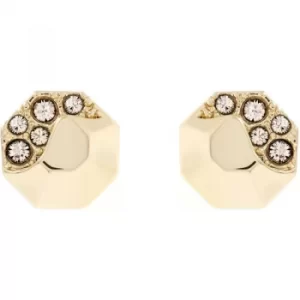 image of Ladies Karen Millen Gold Plated Sparkling Stud Earring