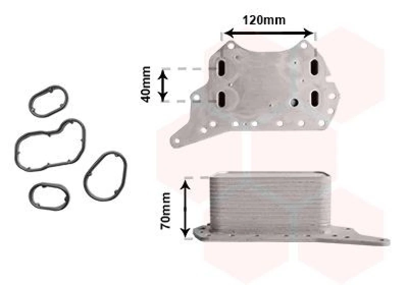 Image of VAN WEZEL Engine oil cooler VAN WEZEL 33013701