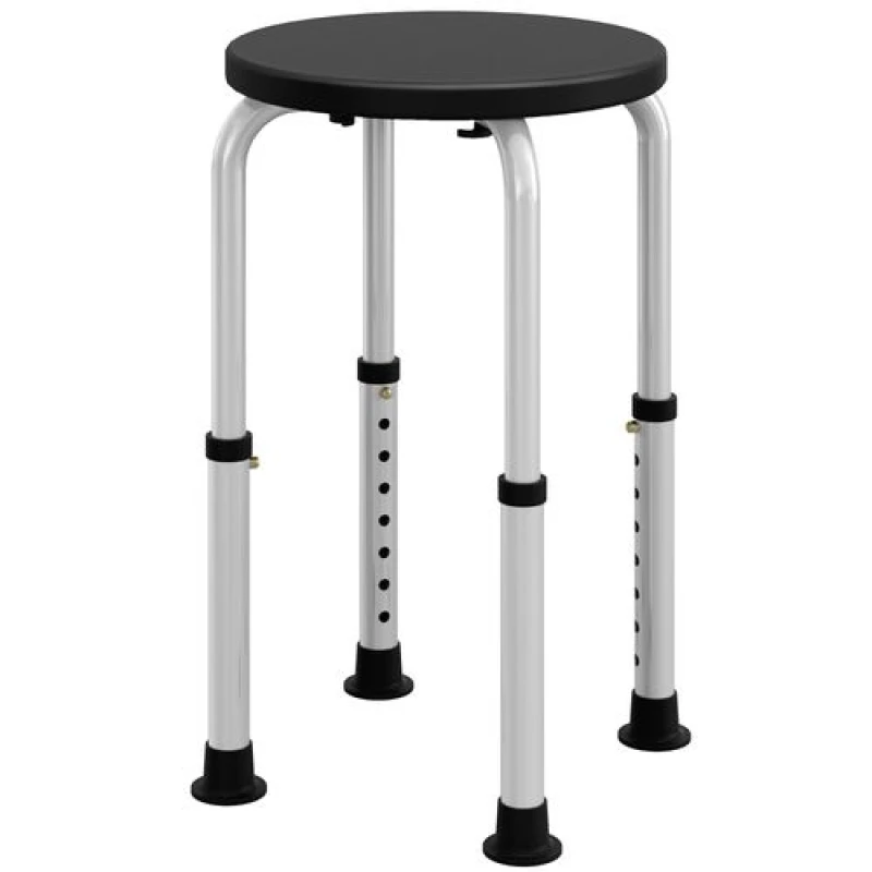 Image of HOMCOM Homcom - Bath Chair Height Adjustable Shower Seat for Elderly Disabled Black 5056725583415