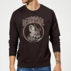 Image of Marvel Deadpool Vintage Circle Sweatshirt - Black
