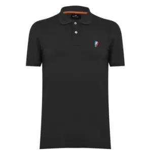 Paul Smith Broad Stripe Zebra Polo Top - Black