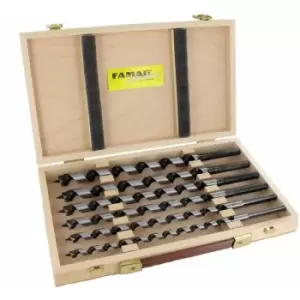 Famag - Lewis Auger Bit Set of 6 Pieces oal 235mm in Wooden Case, 1410201