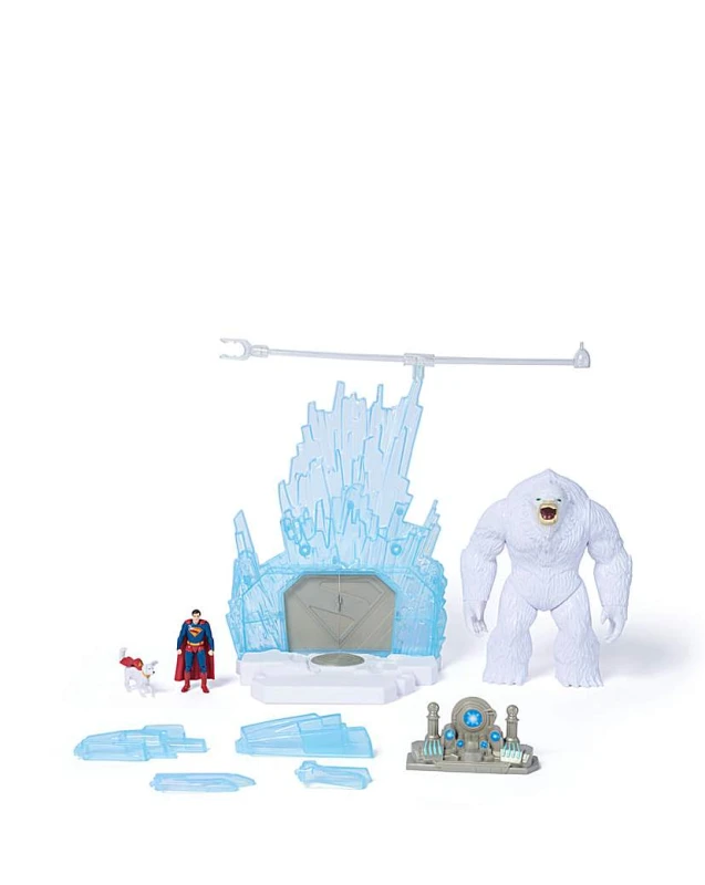 Image of DC Comics SUPERMAN Fortress of Solitude Battle Set 3 Action Figures Accessories Pretend Play Super Heroes Kids Toys For Boys and Girls Aged 4 and