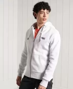 Image of Superdry Mens Orange Label Classic Zip Hoodie Light Grey / Ice Marl - Size: XS
