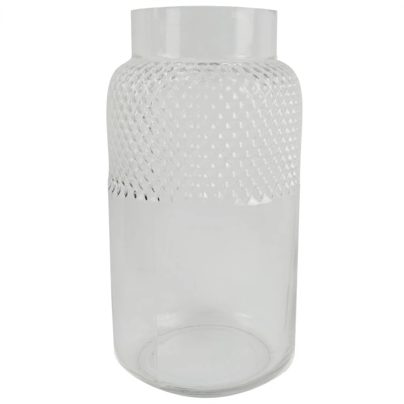 Image of Leaf 29cm Clear Glass Diamond Vase Large White unisex