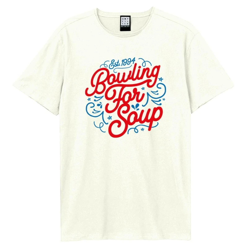 Image of Amplified Amplified Men Swirly Bowling For Soup T-Shirt in White Size: X-Small White XS Male 5063527949011