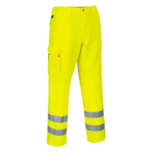 image of Portwest E046 Mens Class 1 Hi Vis Combat Trousers Yellow 3XL 32"