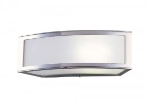 image of E27 Flush Wall Lamp 1 Light E27, Polished Chrome, White Acrylic