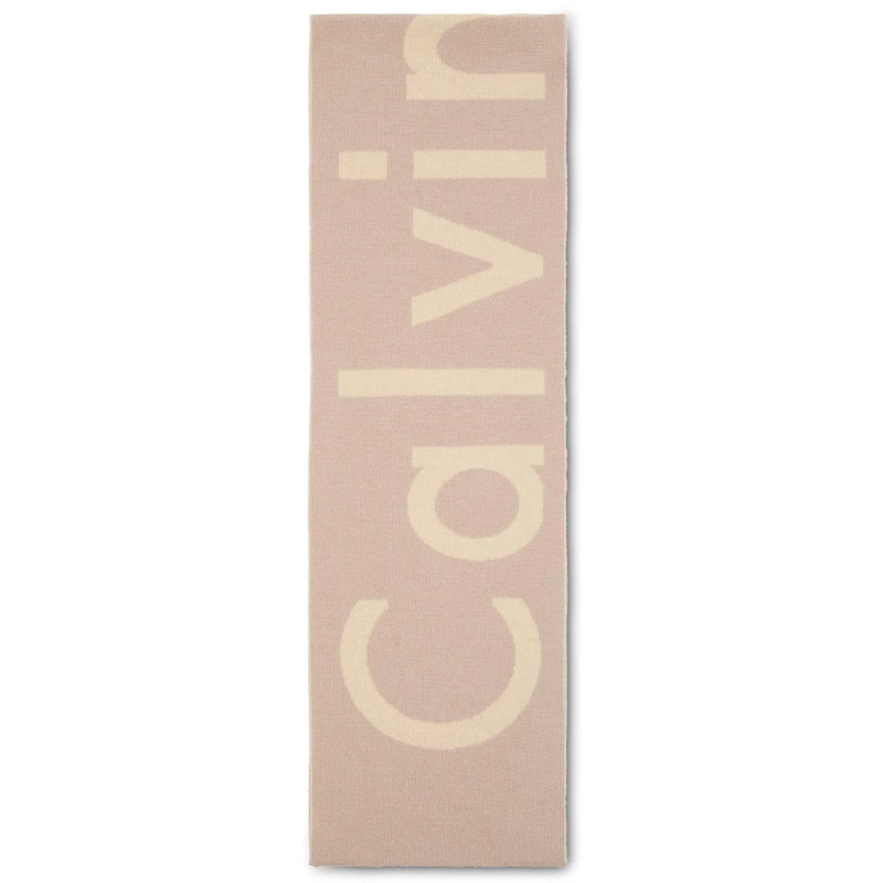 Image of Calvin Klein Womens Logo Midweight Scarf Beige female One Size