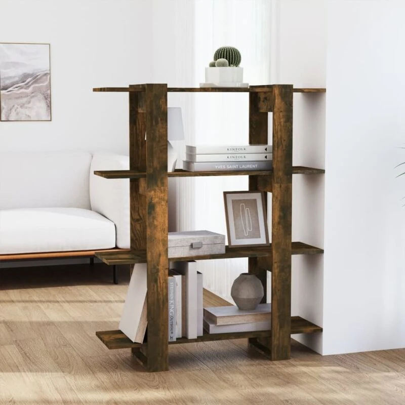 Image of VIDAXL Book Cabinet/Room Divider Smoked Oak 100x30x123.5cm Vidaxl 8720286843949