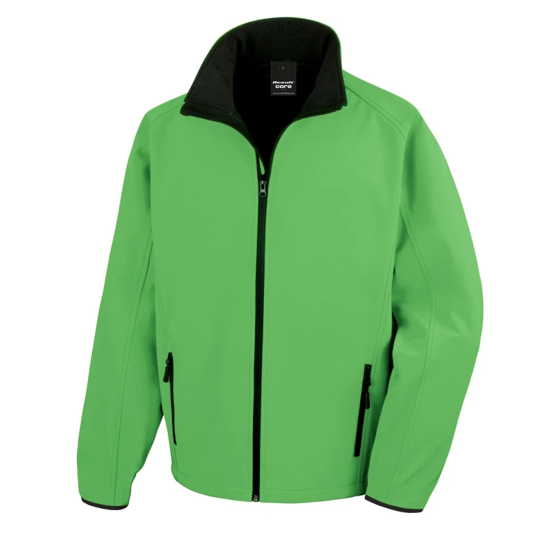 Image of Result Result Men Core Printable Softshell Jacket in Green Size: Small Green S Male 5054752306335