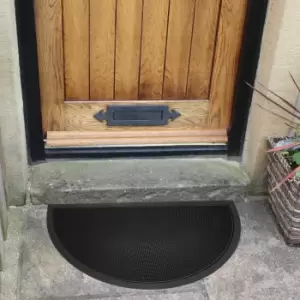 Image of JVL Sesia Half Moon Scraper Doormat Black