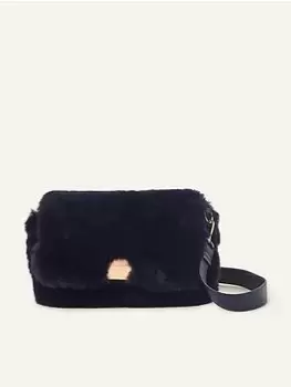 Image of Accessorize Faux Fur Shoulder Crossbody, Navy, Women