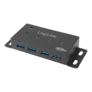 image of LogiLink UA0170 4-Port USB 3.0 Hub - Black