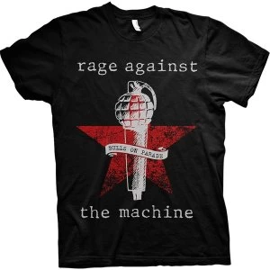 image of Rage Against The Machine - Bulls on Parade Mic Unisex Large T-Shirt - Black