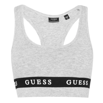 Image of Guess Guess Core Stripe Logo Bra - Grey