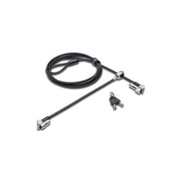 Image of NanoSaverTM Keyed Dual Head Laptop Lock Silver - Outer Carton of 25