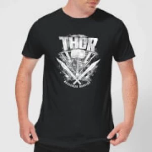 Image of Marvel Thor Ragnarok Thor Hammer Logo Mens T-Shirt - Black