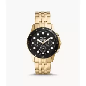 Image of Fossil Mens Fb-01 Chronograph Gold-Tone Stainless Steel Watch - Gold