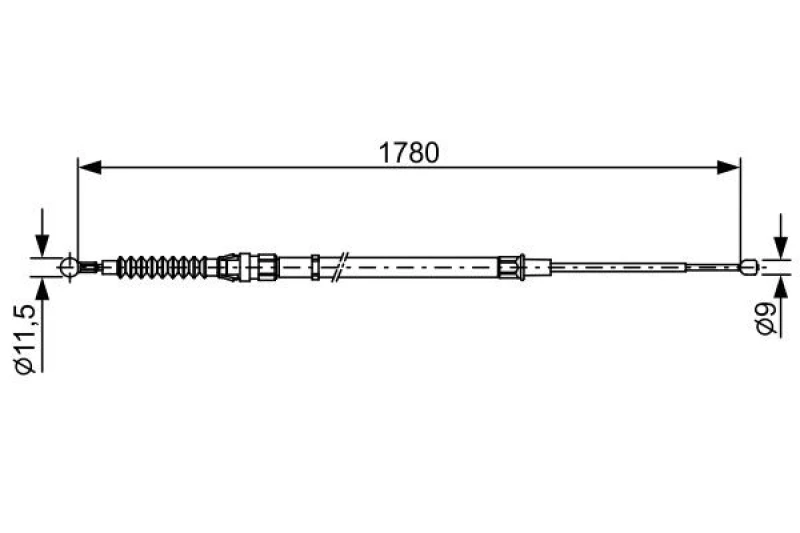 Image of Bosch 1 987 482 458 Brake Cable 1780mm Cable,parking brake (124)