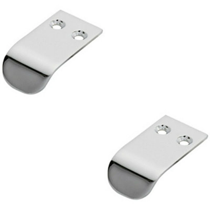 Image of Loops 2x Semi Concealed Cabinet Finger Pull Handle 12mm Fixing Centres Polished Chrome Multi unisex