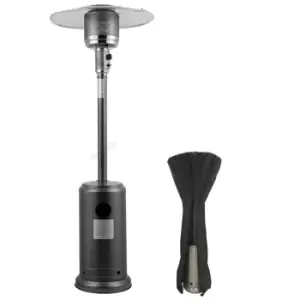 image of Heatsure Outdoor Gas Patio Heater Silver Powder Coated Hammered Metal 5Kw - 12Kw