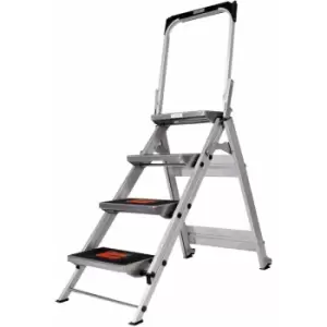 Image of Loops - 0.9m premium trade Folding Step Ladders 4 Tread Anti Slip Aluminium Safety Steps