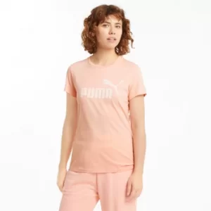 PUMA Essentials Logo Womens T-Shirt, Apricot Blush, size Small, Clothing